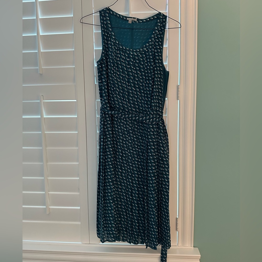 Halogen Teal Patterned Midi Dress